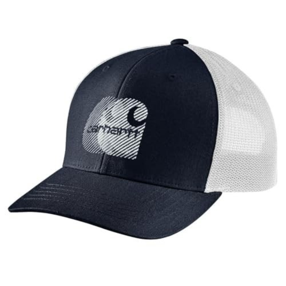 Carhartt Canvas Mesh-Back Logo Embroidered Trucker Hat Men's Navy One Size